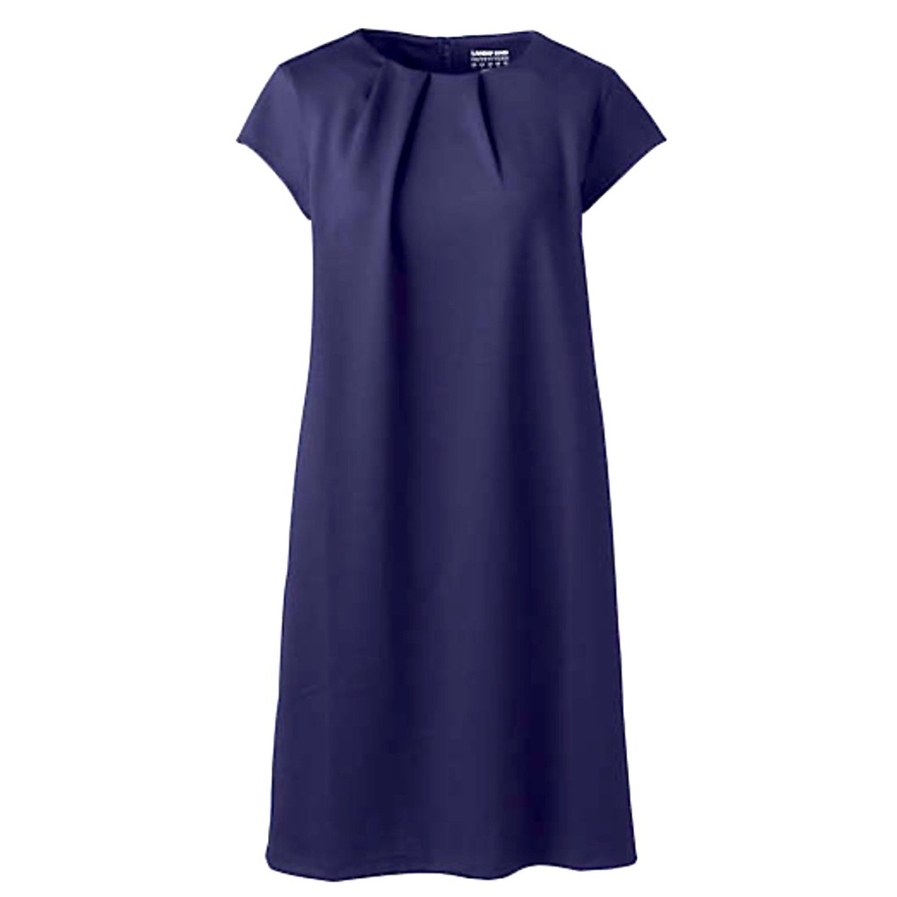 Lands' End Navy Short-Sleeve Shift Dress